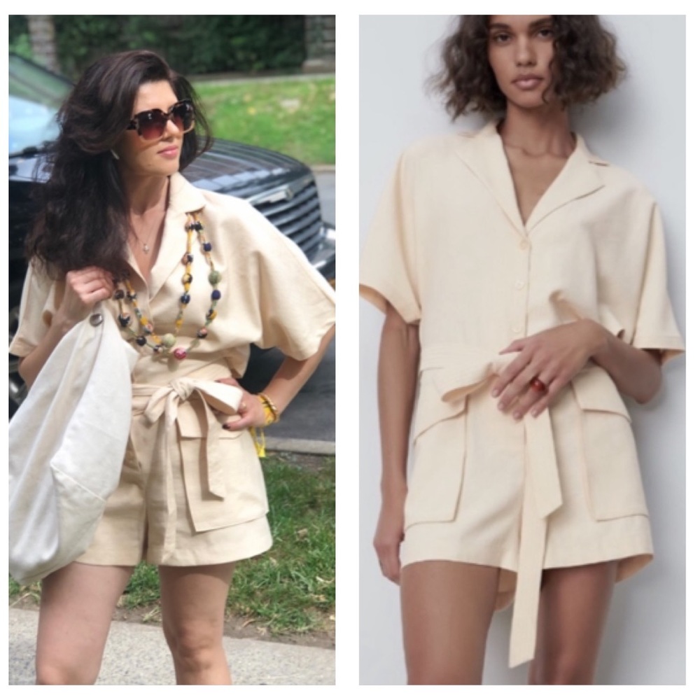 NWT Zara back vent cream jumpsuit